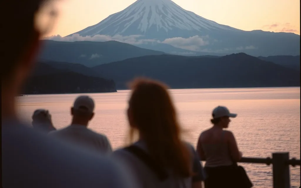 Monte Fuji ao entardecer