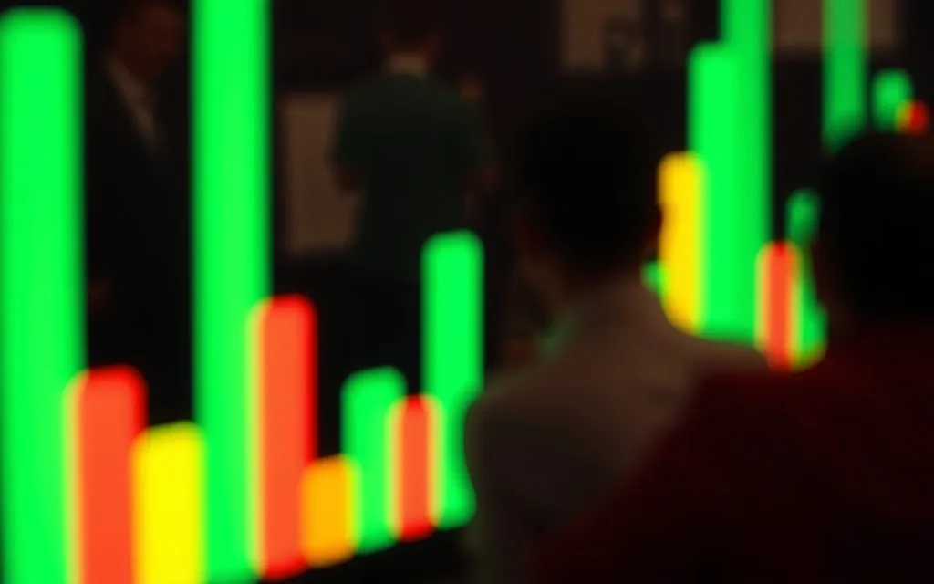 Velas de bolsa num ecrã